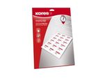 Kores Universal-Etiketten, 70 X 36 Mm, Weiá, 25 Blatt