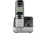 Panasonic KX-TG6721GB Schnurlostelefon mit Anrufbeantworter, Farbe: Schwarz/Silber