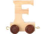 Small Foot Design 7465 Treno Delle Lettere In Legno, Vagone Delle Lettere F, Naturale (1 Pezzo)