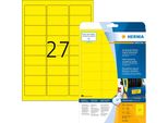 Herma 8031 8031 Etichette Di Segnalazione Resistenti A4 63,5X29,6 Mm Giallo Pellicola Adesiva Forte Opaca Resistente Alle Intemperie 675 Pz.