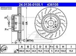 2X Ate 24.0136-0105.1 Disco Freno Asse Anteriore
