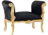 Casa Padrino Sgabello Barocco Sgabello Nero / Oro - Panchina