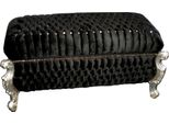 Panca Barocca Di Casa Padrino (Cassapanca) Nera/Argento Con Pietre Bling Bling