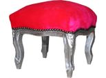 Casa Padrino Sgabello Barocco Rosa / Argento - Mobili In Stile Antico - Sgabello