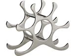 Portabottiglie Di Design In Alluminio Lucido Per 6 Bottiglie H 26 Cm, L 28 Cm, P 11 Cm - Portabottiglie - Portabottiglie