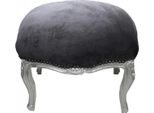 Casa Padrino Sgabello Barocco Grigio / Argento Medio - Sgabello - Mobili In Stile Barocco Antico