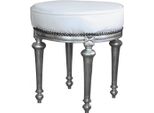 Casa Padrino Sgabello Barocco / Sgabello Rotondo Bianco / Argento