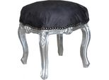 Casa Padrino Sgabello Barocco Nero/Argento Altezza 40 Cm, Larghezza 35 Cm