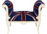 Casa Padrino Sgabello Barocco Sgabello Union Jack / Crema - Panchina