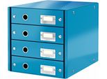 Leitz 6049-00-36 Cassettiera Click & Store Wow 4 Cassetti Blu(T)