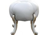 Casa Padrino Sgabello Barocco Mod2 - Sgabello Rotondo - Bianco / Oro - Mobili Barocchi