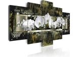 Quadri Su Tela 200X100 Cm B-A-0030-B-P Quadro Su Tela Non Tessuta 5 Pezzi Stampa D'arte Moderna Arte Murale Xxl Decorazione Murale Design Quadro Murale Fiori Orchidi