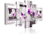 Quadri Su Tela 200X100 Cm B-A-0042-B-P Quadro Su Tela Non Tessuta 5 Pezzi Stampa D'arte Moderna Arte Murale Xxl Decorazione Murale Design Quadro Murale Fiori Orchidi
