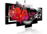 Quadri Su Tela 200X100 Cm B-A-0046-B-P Quadro Su Tela Non Tessuta 5 Pezzi Stampa D'arte Moderna Arte Murale Xxl Decorazione Murale Design Quadro Murale Fiori Abstratti Orchidi