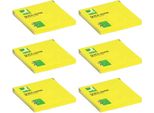 6X Q-Connect® KF10514 Haftnotizen Brilliant - 76 X 76 Mm, Gelb