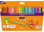 Penne In Fibra Bic Kids Kid Couleur Medium, Confezione Da 24 Pz