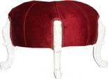 Sgabello Barocco Casa Padrino - Sgabello Rotondo - Rosso Bordeaux / Bianco - Mobili Barocchi