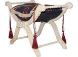 Sgabello Casa Padrino Baroque - Sgabello A Croce Union Jack/ Crema