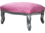 Casa Padrino Sgabello Barocco Xxl Mod3 Rosa / Argento - Sgabello - Stile Antico
