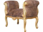 Casa Padrino Sgabello Barocco Sgabello Marrone / Oro - Panca - Stile Antico