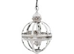 Casa Padrino Lampada A Sospensione Barocca Sfera Nichelata Argento Diametro 30 Cm, Altezza 50 Cm - Lampada Castello Barocco Lampada Lanterna