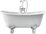 Casa Padrino Vasca Da Bagno Liberty In Pietra Naturale Freestanding 1700Mm Bcha White - Vasca Da Bagno Freestanding Retro Antico, Piedini Vasca:Luxury Classic Black