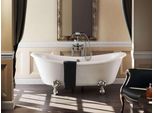 Casa Padrino Vasca Da Bagno Freestanding Art Nouveau 1640Mm Bbat White - Vasca Da Bagno Freestanding Retro Antico, Piedini Per Vasca Da Bagno:Standard Traditional Silver
