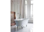 Casa Padrino Vasca Da Bagno Liberty 150 X 75 X 63 Cm Freestanding Bwin Bianco, Vasca Da Bagno Antica Retrò, Piedini:Luxury Classic Nero
