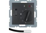 Berker 20341606 Regolatore Di Temperatura A Pavimento Con Contatto Na, Piastra Centrale, Interruttore A Bilanciere, Antracite, M