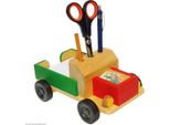 Fiammiferi21 Portablocco E Portamatite Camion In Legno Kit Per Bambini Kit Artigianali Da 10 Anni