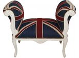 Casa Padrino Sgabello Barocco Sgabello Union Jack / Crema - Panchina