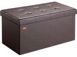 Casaria® Pouf Salvaspazio 80X40X40Cm Panca Poggiapiedi Portaoggetti Fodera Imbottita Pelle Finta Camera Soggiorno Corridoio