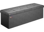 Casaria® Panca Contenitore Pieghevole 115X40X40Cm Con Coperchio Imbottito Cassapanca Seduta Pouf Poggiapiedi Baule Ottomana Panchetta Salvaspazio