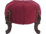 Sgabello Barocco Casa Padrino - Sgabello Rotondo - Rosso Bordeaux / Marrone - Mobili Barocchi