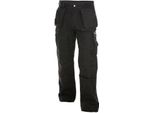 Dassy® Pantaloni Da Lavoro In Tela Texana Con Tasche A Fondina E Tasche Per Ginocchiere Nero Taglia 53 Lunghezza: Meno