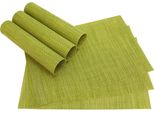 Fiammiferi21 Tovaglietta Elegance Set Di 6 Tovagliette In Plastica Intrecciata Verde Chiaro 45X30 Cm