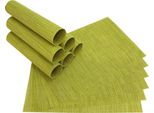 Fiammiferi21 Tovaglietta Elegance Set Di 12 Tovagliette In Plastica Intrecciata Verde Chiaro 45X30 Cm