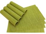 Fiammiferi21 Tovaglietta Elegance Set Di 8 Tovagliette In Plastica Intrecciata Verde Chiaro 45X30 Cm