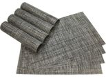 Fiammiferi21 Tovaglietta Elegance Grigio Screziato Plastica Intrecciata 8 Pz. 45X30 Cm Tovaglietta Tovaglietta Tavolo Tovaglietta Tavolo Da Pranzo
