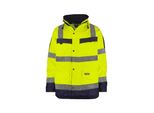 Dassy® Atlantis Parka Antipioggia Alta Visibilità Neon Yellow/Dark Blue Taglia M Lunghezza: Standard