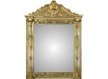 Enorme Specchio Da Parete Barocco Casa Padrino Testa Di Leone Oro 260 X 170 Cm - Solido E Pesante - Specchio Dorato