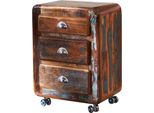 MASSIVMOEBEL24 | Freezy #35 Cassettiera In Legno Riciclato - Laccato / Multicolore 55X38X70