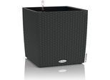 Fioriera Lechuza Cube Cottage 30 Granito | Fioriera Con Sistema Di Irrigazione E Inserto Per Piante | Aspetto Vimini | 29,5 X 19,5 X 30 Cm | 15372