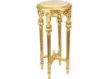 Casa Padrino Tavolino Barocco Con Piano In Marmo Color Crema Rotondo Oro 70 X 35 Cm Stile Antico - Telefono Tavolino Da Fiori