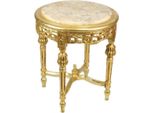 Casa Padrino Tavolino Barocco Con Piano In Marmo Color Crema Rotondo Oro 50 X 45 Cm Stile Antico - Telefono Tavolino Da Fiori