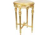 Casa Padrino Tavolino Barocco Con Piano In Marmo Color Crema Rotondo Oro Ca. 70 X 45 Cm Stile Antico - Tavolino Portafiori B!