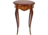 Casa Padrino Tavolino Barocco Con Cassetto In Mogano Intarsiato/Oro H75 X 50Cm - Tavolo Stile Antico Luigi Xvi - Arredamento