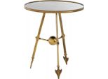 Casa Padrino Tavolino Finitura Ottone Vintage 65 X H. 74 Cm - Mobili Da Tavolo