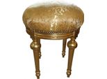 Sgabello Barocco Casa Padrino - Sgabello Rotondo Motivo Oro / Oro - Sgabello Barocco Arredo