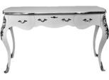 Casa Padrino Segreteria Barocca Bianco/Argento 150 Cm - Scrivania Mobili
